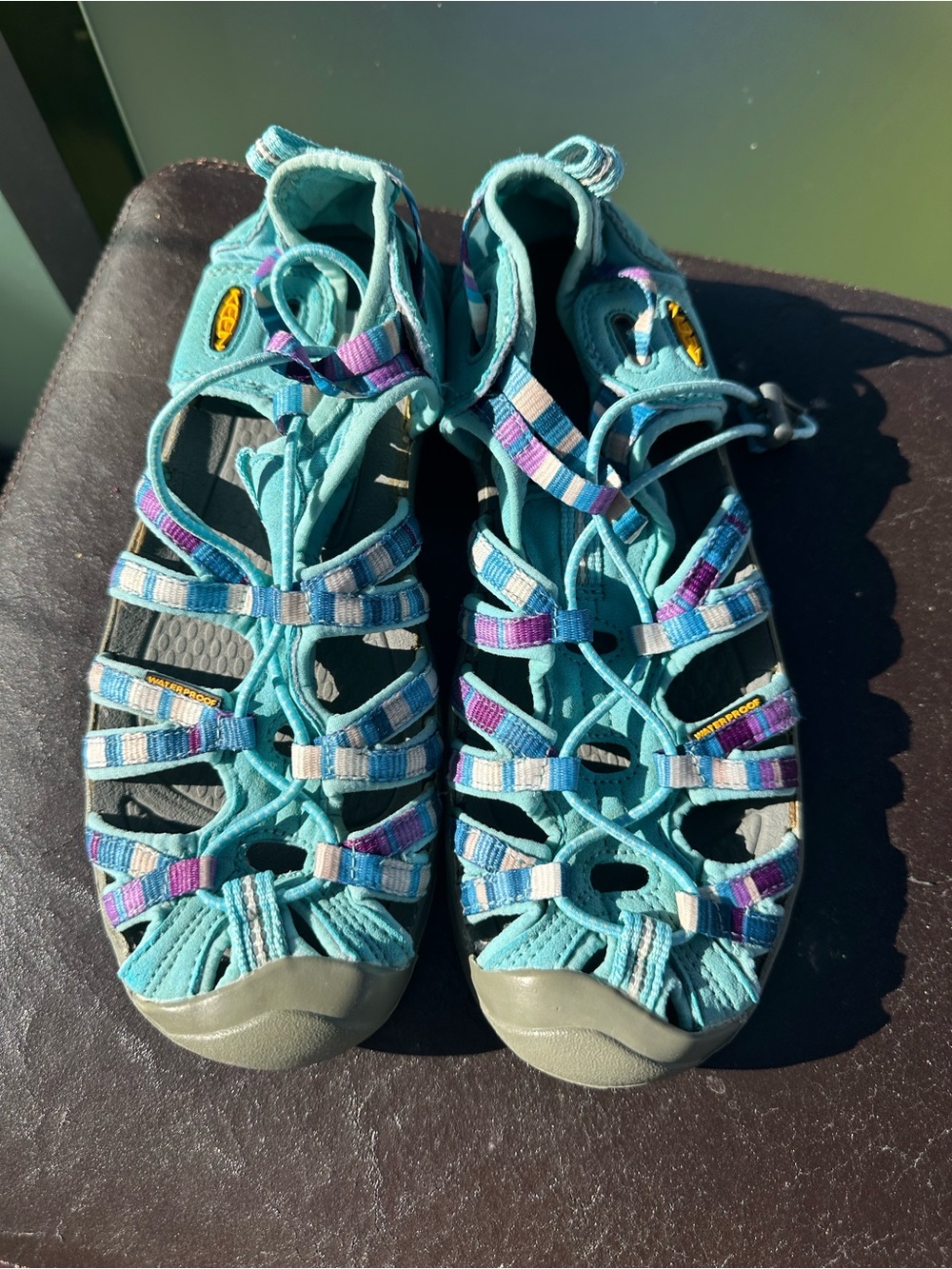 Keen Teal Water Shoes with Purple & Light Blue Accents